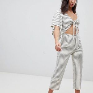 Striped asos jumpsuit